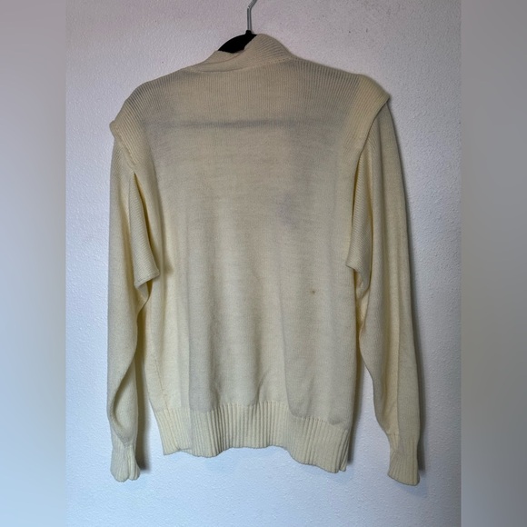 Vintage Women’s XL Floral Embroidered Cream Sweater - Picture 6 of 6